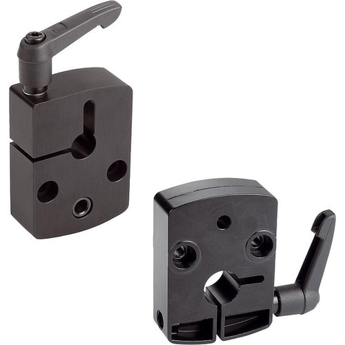 Kipp Mounting Brackets w/ Adjustable Handle, D=10 mm, 33X15X47 mm, Bottom/Top, Aluminum, Assembly Position 3,(Qty. 1), K0414.04103