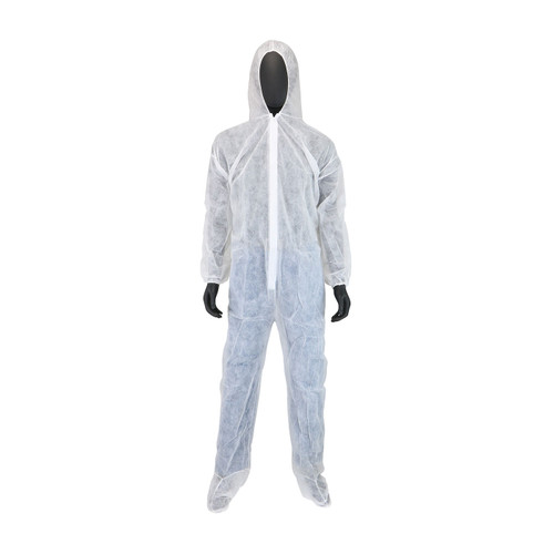 PIP Standard Weight Coverall w/Hood & Boots/White/3X-Large (25/Case) 3509/XXXL