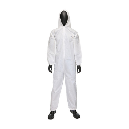 Posi-Wear UB Coverall w/Hood, Elastic Wrist & Ankle/White/4X-Large (25/Case) 3706/XXXXL