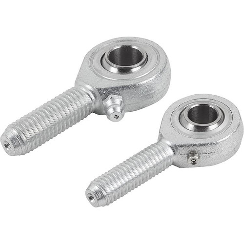 Kipp Rod End, DIN ISO 12240-4, w/Ball Bearing and External Right-Hand Thread, M22x1.5x51, D=22 mm, Steel, (Qty. 1), K0716.22 Kipp Rod End, DIN ISO 12240-4, w/Ball Bearing and External Right-Hand Thread, M22x1.5x51, D=22 mm, Steel, (Qty. 1), K0716.22