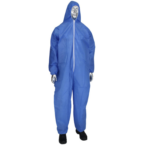 PIP-SMS Coverall w/Hood, Elastic Wrist & Ankle/Blue/5X-Large (25/Case) BC3856/5XL