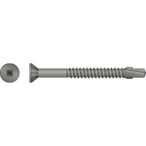 Simpson Strong-Tie #12 x 2-3/8" Strong Drive TB Wood To Steel Screws, Flat Head, Square Drive, #4 Point w/Wings, N2000 Mechanically Galvanized (1,500/Pkg) #TBG1260R1500