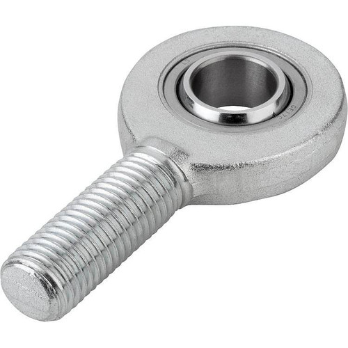 Kipp Rod End, DIN ISO 12240-4, Narrow, w/Plain Bearing and External Left-Hand Thread, M12X28, D=12 mm, Steel, (Qty. 1), K0722.121