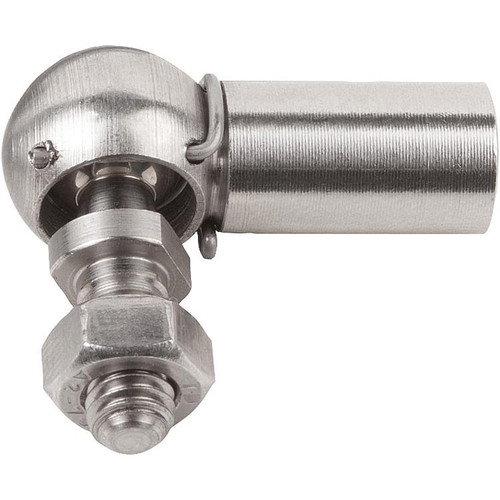 Kipp Angle Ball Joint w/Retaining Clip, DIN 71802, D1=8 mm, Style CS, Right Hand Thread, Steel, (10/Pkg), K0734.08051