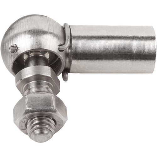 Kipp Angle Ball Joint w/Retaining Clip, DIN 71802, D1=10 mm, Style CS, Left Hand Thread, Stainless Steel, (Qty. 1), K0734.100621