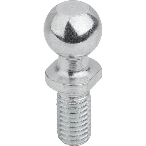 Kipp Ball Studs for Ball Joint, DIN 71803, M12, D1=16 mm, Style C, w/External Thread, Steel, (10/Pkg),K0713.1612