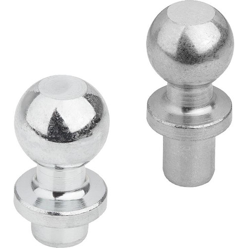 Kipp Ball Studs for Ball Joint, DIN 71803, M19, Style B, w/Rivet Stud, Long, Steel, (10/Pkg), K0713.1918