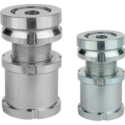 Kipp Levelling Sets, Spherical Washer w/Locknut, D1=M15X1 mm, D2=25 mm, D=6.6 mm,  Carbon Steel, (Qty. 1), K0119.1006