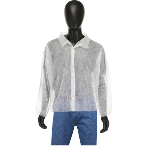 PIP Standard Weight 20GSM SBP Shirt Style Lab Coat/White/2X-Large (50/Case) #3515/XXL