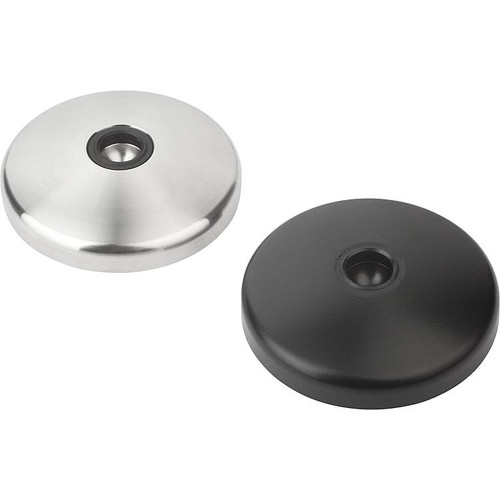 Kipp Swivel Feet Plates, Anti-Slip, Style B, D=M40, Zinc, Black, (Qty. 1), K0416.20401