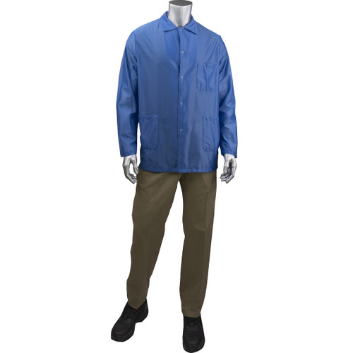 Uniform Technology StatStar Short ESD Labcoat/Royal Blue/Small #BR49A-44RB-S