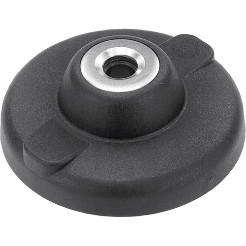 Kipp Leveling Feet Plates, Style E, D=M100, Thermoplastic, Black, (Qty:10), K0423.5100