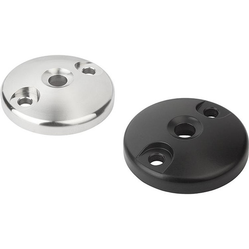 Kipp Leveling Feet Plates, Style C, D=M80, Stainless Steel, (Qty:1), K0425.30802