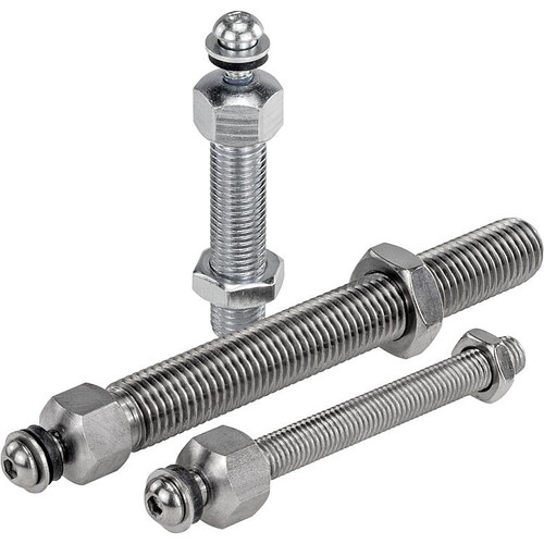 Kipp Leveling Feet Thread Spindles, D1=M12x66, Stainless Steel, (Qty:1), K0427.120662