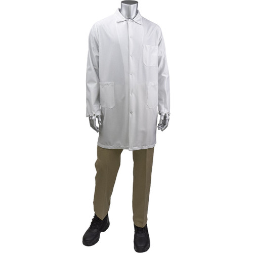 Uniform Technology StatMaster Long ESD Labcoat/White/Large #BR51-47WH-L