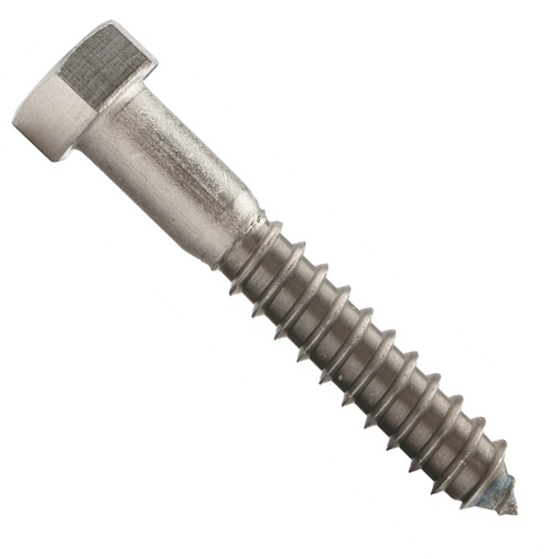 3/8"-7 x 1-3/4" Lag Bolts, 18-8 Stainless Steel (100/Pkg.)