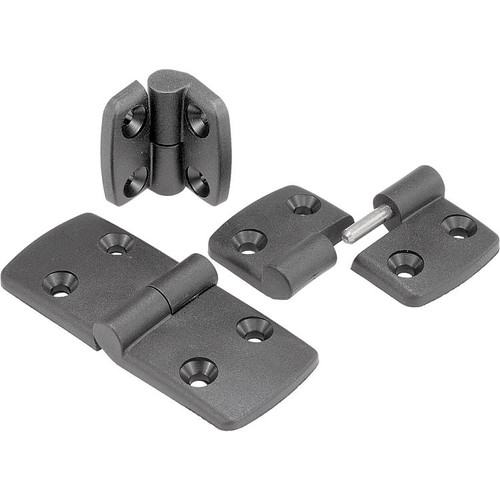 Kipp Hinge, Plastic, Lift-Off, Left, 69.5x48mm, Thermoplastic Black, Stainless Steel (Qty:10), K0434.1452515