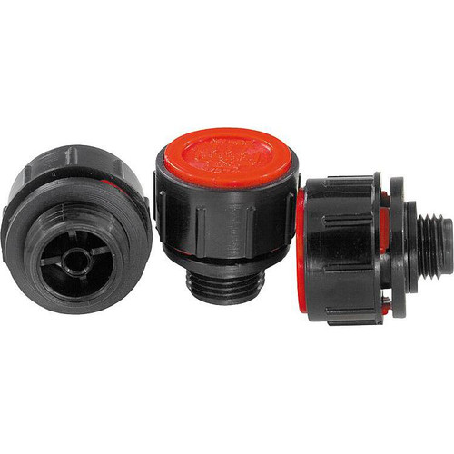 Kipp Vent Screw w/Check Valve, D1=G1/2, Thermoplastic Black, Red, (Qty:10), K0459.30012 Kipp Vent Screw w/Check Valve, D1=G1/2, Thermoplastic Black, Red, (Qty:10), K0459.30012
