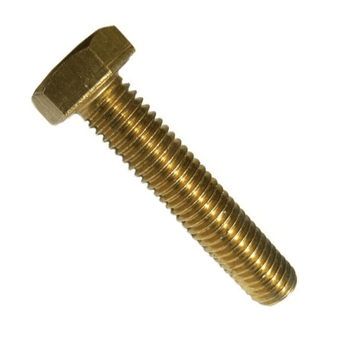 M10-1.50 x 45 mm Fully Threaded DIN 933 Hex Cap Screws, Brass (10/Pkg.)