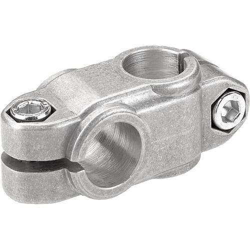 Kipp Tube Clamp, Cross Aluminum, 4-Way, A= 40.17 mm, B= 20.1 mm, Aluminum, (Qty:1), K0472.54020