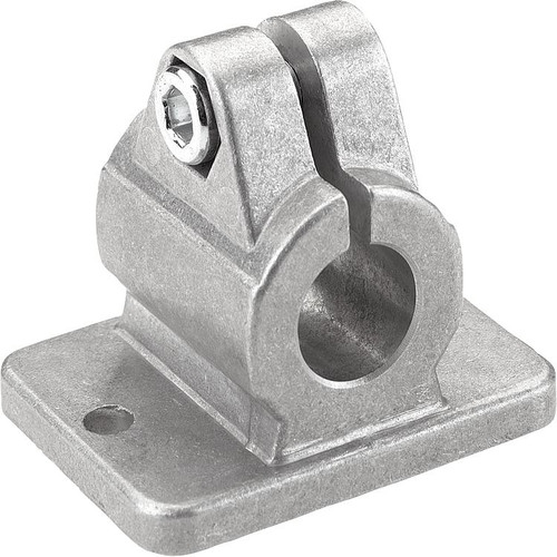 Kipp Tube Clamp, W/Flange, Aluminum, Round, M=50 mm, G= 35 mm, L=41, Steel, (Qty:1), K0479.512