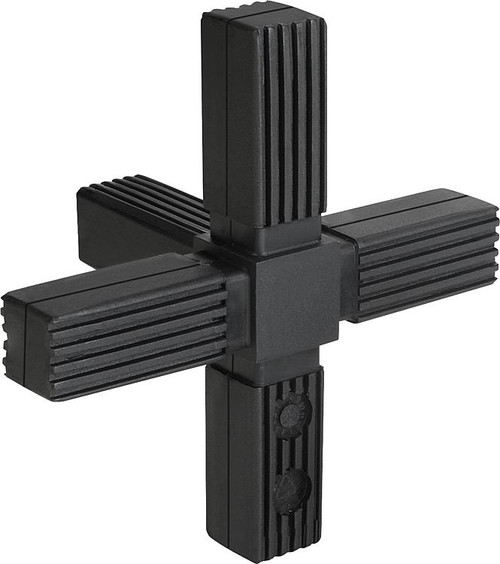 Kipp Square Tube Connectors, 5-way, A=25 mm, L=135 mm, Polymide, Steel, (Qty:1), K0621.1251512 Kipp Square Tube Connectors, 5-way, A=25 mm, L=135 mm, Polymide, Steel, (Qty:1), K0621.1251512