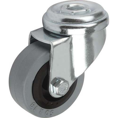 Kipp Swivel Casters w/o Locking System, 50 mm, Rubber, Steel, (Qty:1), K1759.05018