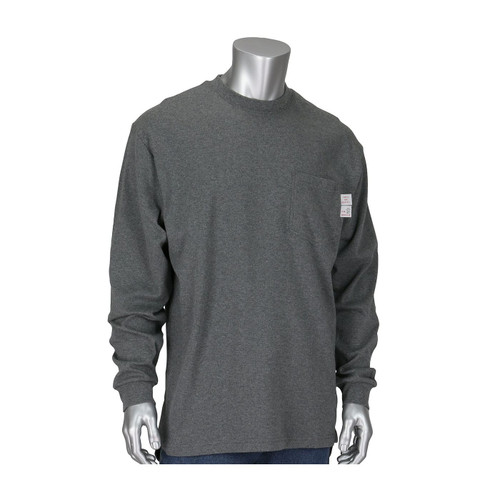 PIP AR/FR Long Sleeve T-Shirt/Grey/Large #385-FRLS-(GR)-L