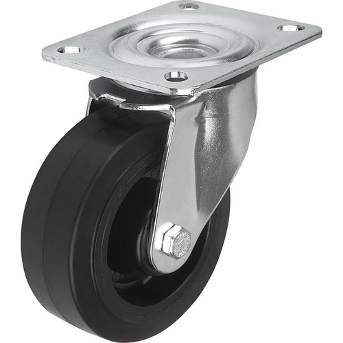 Kipp Swivel Caster, w/o Locking System, 200 mm, Rubber, Steel, (Qty:1), K1762.20050