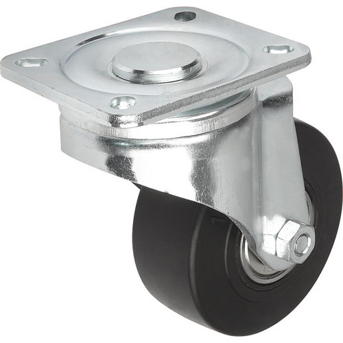 Kipp Swivel Caster, w/o Locking System, 160 mm, Rubber, Steel, (Qty:1), K1763.16050