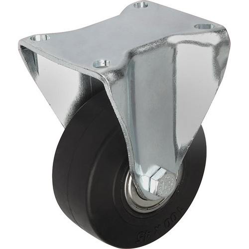 Kipp Fixed Caster, w/o Locking System, 250 mm, Rubber, Steel, (Qty:1), K1763.250601