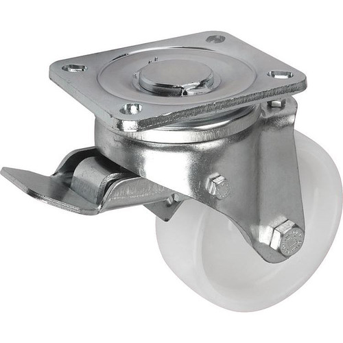 Kipp Swivel Caster, w/Stop Top, 125 mm, Polyamide, Steel, (Qty:1), K1771.125402 Kipp Swivel Caster, w/Stop Top, 125 mm, Polyamide, Steel, (Qty:1), K1771.125402