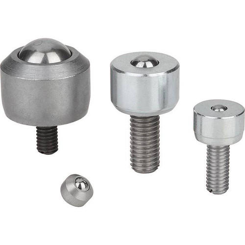 Kipp Ball Transfer Unit, Mini, Style B, D1=M02x2.5, Stainless Steel, (Qty:1), K0749.2205