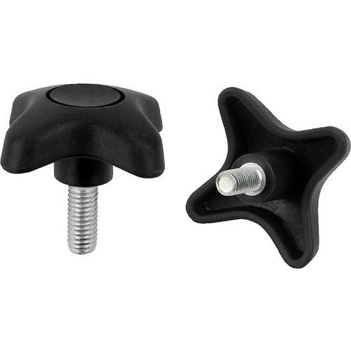 Kipp Palm Grips, Soft, Style L, D=M12X30, D1=76 mm, H=30 mm, Thermoplastic, Steel, (Qty:10), K0613.7612X30