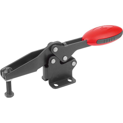 Kipp Toggle Clamp, Horizontal, w/Flat Foot and Adjustable Clamping Spindle, F1=650 mm, Polyamide, (Qty:1), K0660.005001