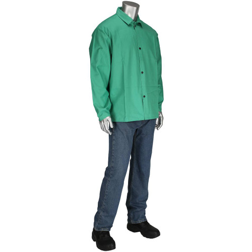 Ironcat Economy FR Treated 100% Cotton Welders Jacket-30"/Green/4X-Large #7040/4XL