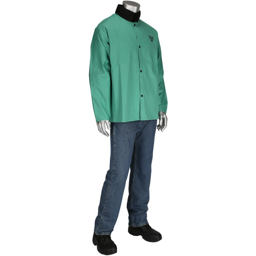 Ironcat FR Treated 100 % Cotton Sateen Jacket/Green/3X-Large #7050/3XL