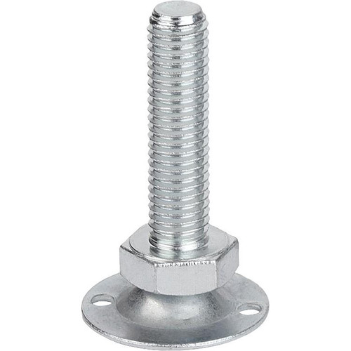 Kipp Leveling Feet, w/Hole, M8X40, D=40 mm, Steel, (Qty:10), K0678.14008X040 Kipp Leveling Feet, w/Hole, M8X40, D=40 mm, Steel, (Qty:10), K0678.14008X040