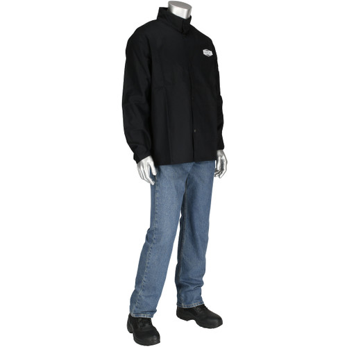 Ironcat FR Treated 100 % Cotton Sateen Jacket/Black/2X-Large #7050B/2XL