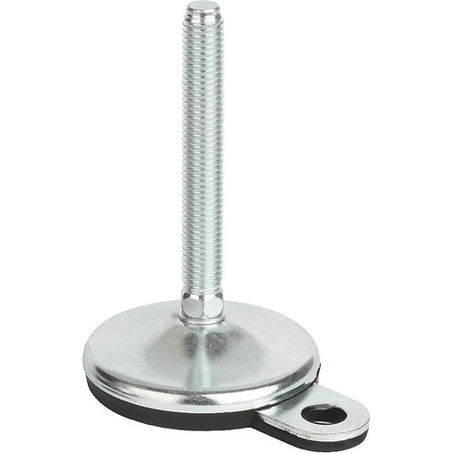 Kipp Leveling Foot, Form B, M20X150, D=80 mm, Steel, Rubber, (Qty:1), K0739.2108020X150