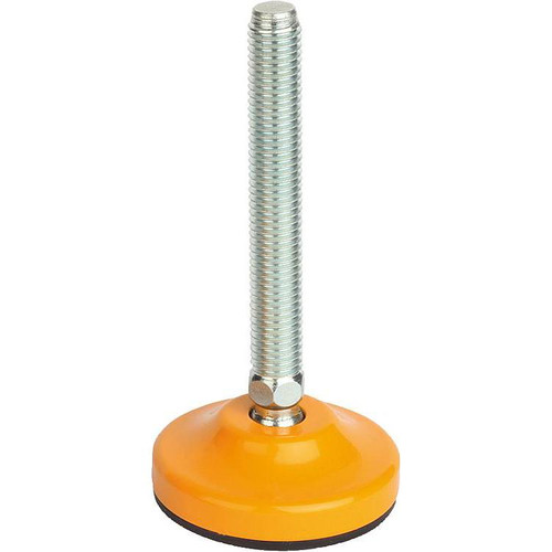 Kipp Swiveling Foot, Anti-Slip Plate, Style B, D=100 mm, M16X200, SW=20 mm, Steel, (Qty:1), K0742.110016X200