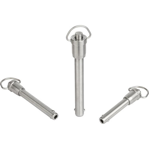 Kipp Ball Lock Pins, w/Grip Ring, D=5 mm, L=10, L1=6 mm, L5=16 mm, Stainless Steel, (Qty:1), K0746.01505010