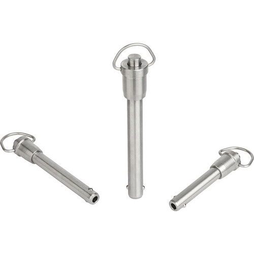 Kipp Ball Lock Pins, w/Grip Ring, D=5 mm, L=35, L1=6 mm, L5=41 mm, Stainless Steel, (Qty:1), K0746.01505035
