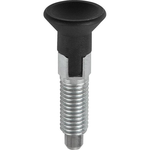 Kipp Indexing Plungers ECO, Size: 9, Style C, D1=M6, D=3 mm, w/Locking Slot, w/o Locknut, Stainless Steel, (Qty:10), K0747.13903060