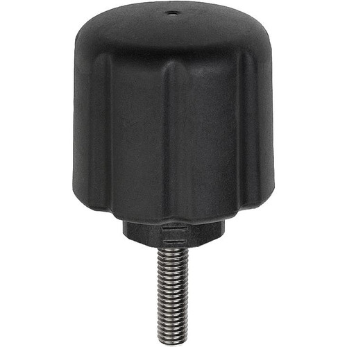 Kipp Clamping Grip Ergonomic, D=M8X30, D1=50 mm, H=55 mm, Form L, Steel, Plastic, Black , (Qty:1), K0779.05008X30