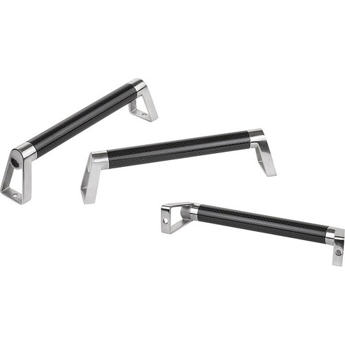 Kipp Tubular Handles, Carbon, L=421 mm, A=400 mm, D=6.6 mm, Stainless Steel,  (Qty:1), K0782.400351
