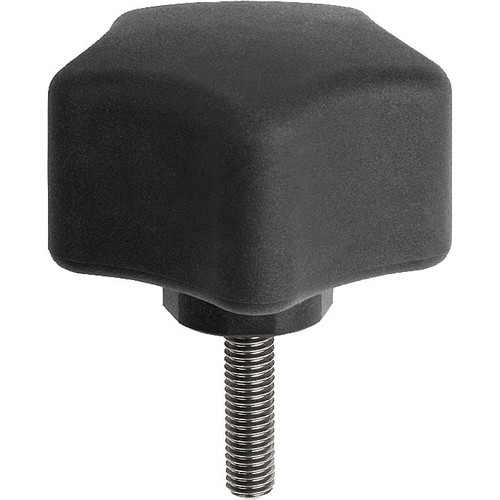 Kipp Five Lobe Grip, Ergonomic, D=M8X25, D1=63 mm, H=45 mm, Style L, Plastic, Black, (Qty:1), K0786.06308X25 Kipp Five Lobe Grip, Ergonomic, D=M8X25, D1=63 mm, H=45 mm, Style L, Plastic, Black, (Qty:1), K0786.06308X25
