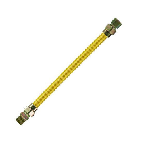 Gas Connectors - Yellow Coated - (1" OD x 3/4" ID) 3/4" Male x 3/4" Female x 18" 120148 (10/Pkg) Gas Connectors - Yellow Coated - (1" OD x 3/4" ID) 3/4" Male x 3/4" Female x 18" 120148 (10/Pkg)