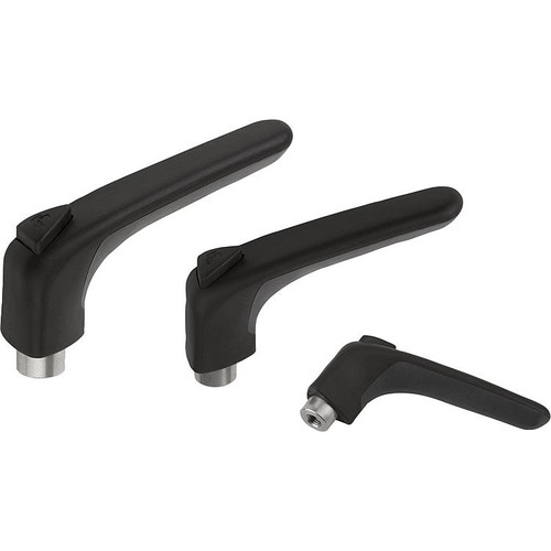 Kipp Adjustable Handle, w/Internal Thread, Ergonomic, M10, Size 3, Black, Plastic, Passivated Steel, (Qty:1), K0981.3101 Kipp Adjustable Handle, w/Internal Thread, Ergonomic, M10, Size 3, Black, Plastic, Passivated Steel, (Qty:1), K0981.3101