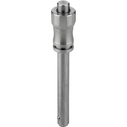 Kipp Ball Lock Pins, w/Recessed Grip, Form A, D1= 5 mm, L=25 mm, L1=5.9 mm, L5=30.9, Stainless Steel, (Qty:1), K0790.001205025 Kipp Ball Lock Pins, w/Recessed Grip, Form A, D1= 5 mm, L=25 mm, L1=5.9 mm, L5=30.9, Stainless Steel, (Qty:1), K0790.001205025